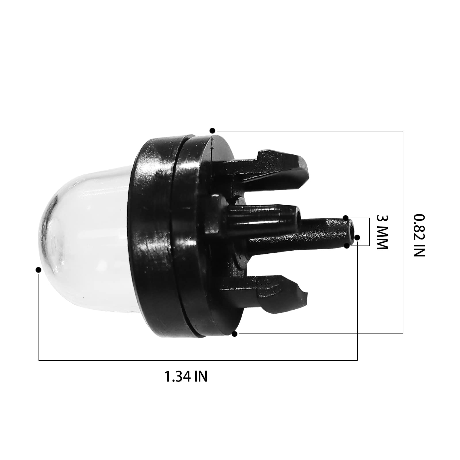 NQEUEPN 6 Ampoules Amorçage Carburateur - Compatible Tronçonneuses Poulan, Echo, Ryobi, Homelite - Primer Bulb Noir/Rouge