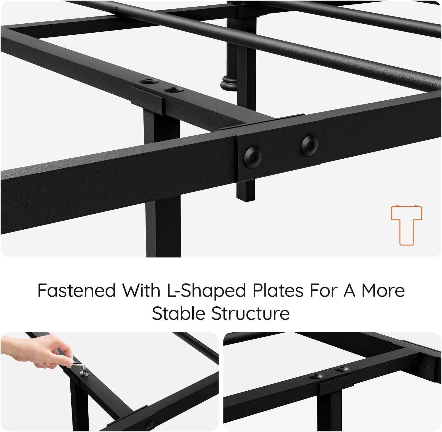 Queen Size Metal Platform Bed Frame, Victorian Wrought Iron-Art Design, Classic Black, Mattress Foundation with Headboard & Footboard, Under Bed Storage, No Box Spring Needed, Black