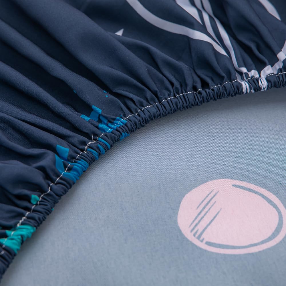 Sábanas espaciales tamaño individual para niños, juego de ropa de cama de 4 piezas con planetas cohetes 3D con 1 sábana bajera, 1 sábana encimera, 2 fundas de almohada, tema del espacio 6