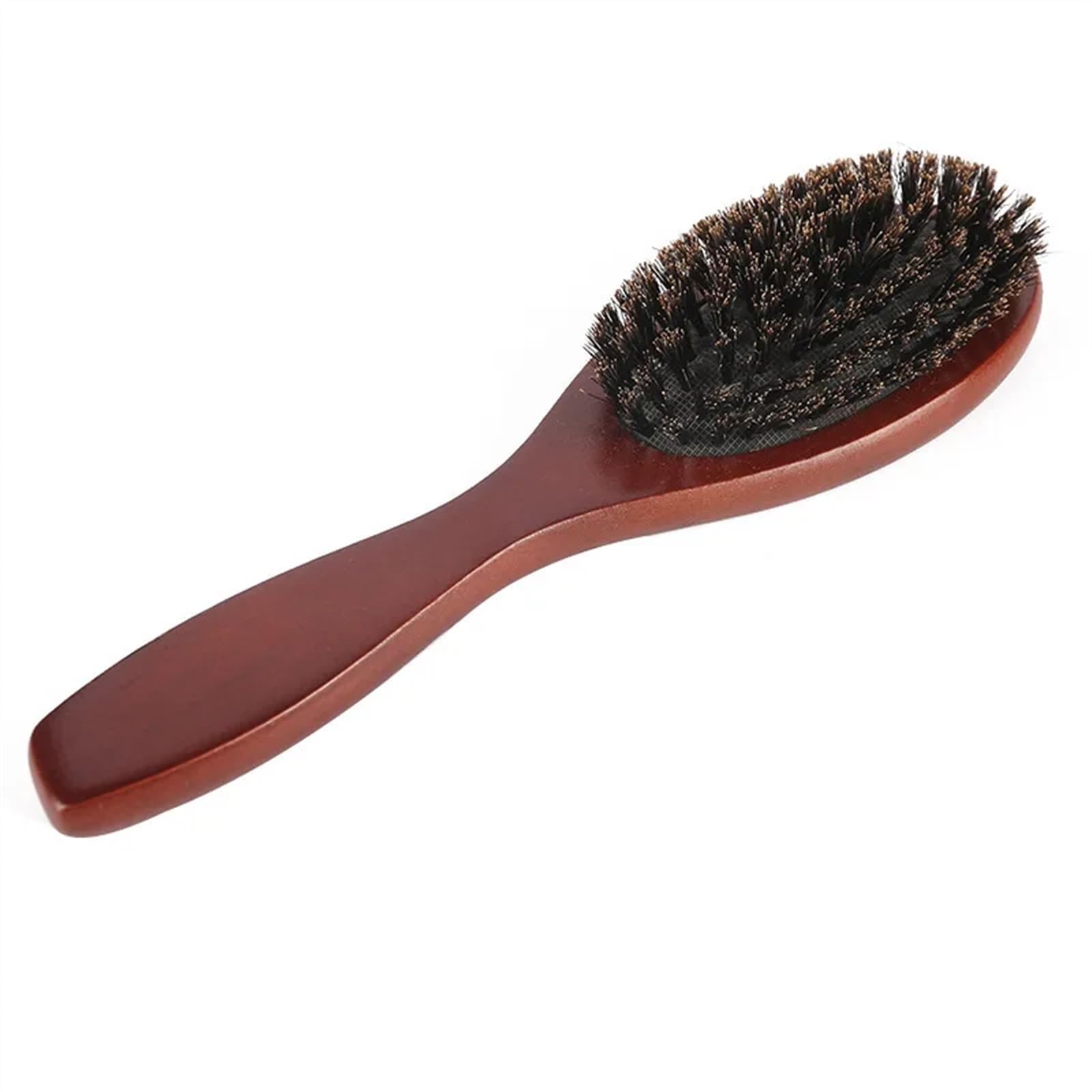 Brosse à poils de sanglier naturels peigne antistatique ovale coiffure femme bois