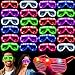 30 Pack LED Light Up Glasses Glow in The Dark Party Supplies Light Up Party LED Sunglasses Glow Neon Glasses Halloween Light Up Party Favors Halloween Party Accessories Kids Adults Birthday Gifts