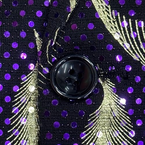 Veste de costume homme violette L smoking style disco décontracté - 6
