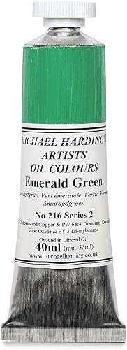 Michael Harding Colores al óleo para artistas, verde esmeralda, tubo de 1.4 fl oz, 21640