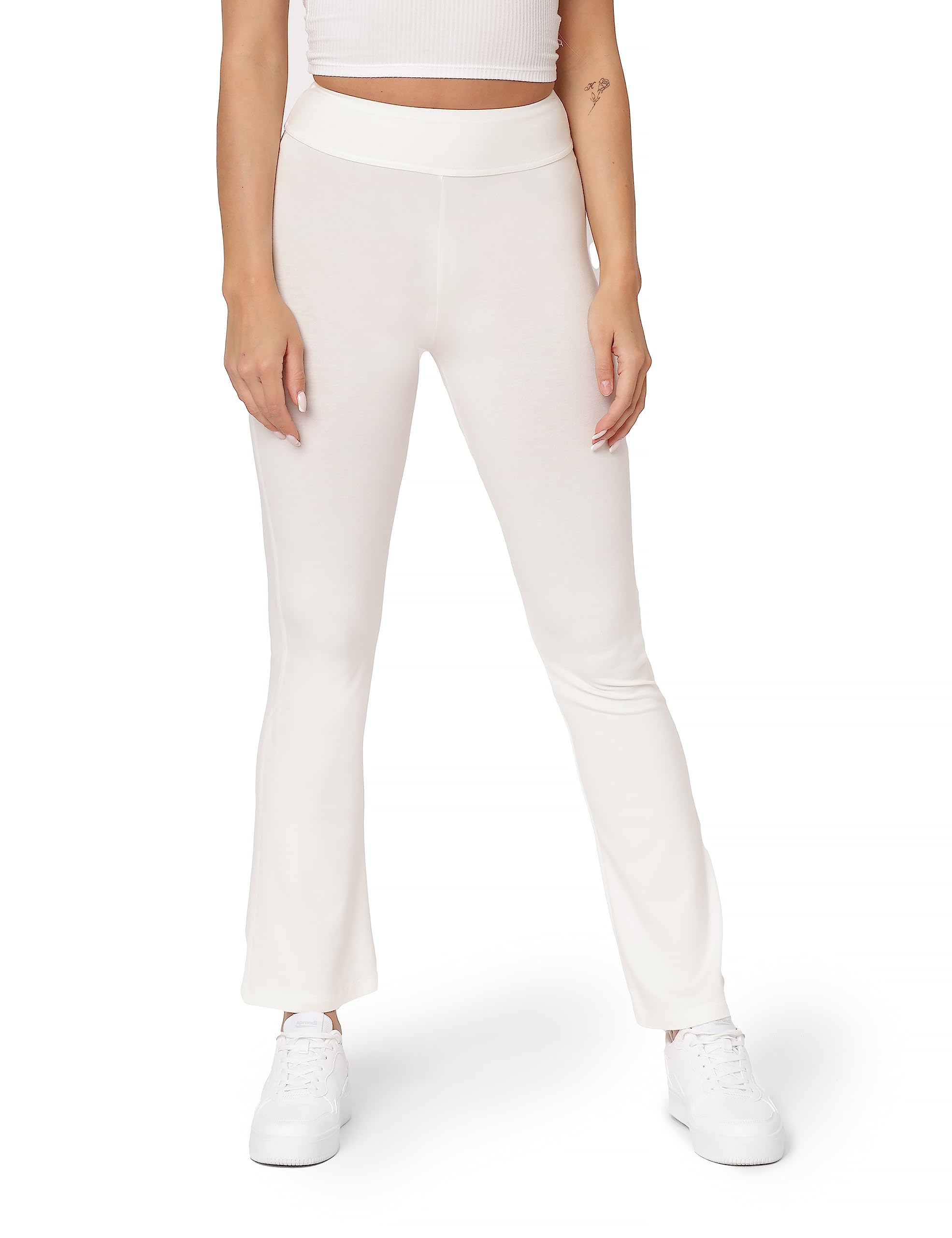 Bellivalini Yogahose für Damen dünne Jogginghose Weite Stoffhose Flare aus Viskose BLV50-277