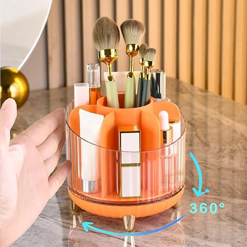 Miniatura 9 de Organizador de maquillaje giratorio de 360 grados, organizador de cosméticos de gran capacidad, contenedor de almacenamiento de maquillaje de 7