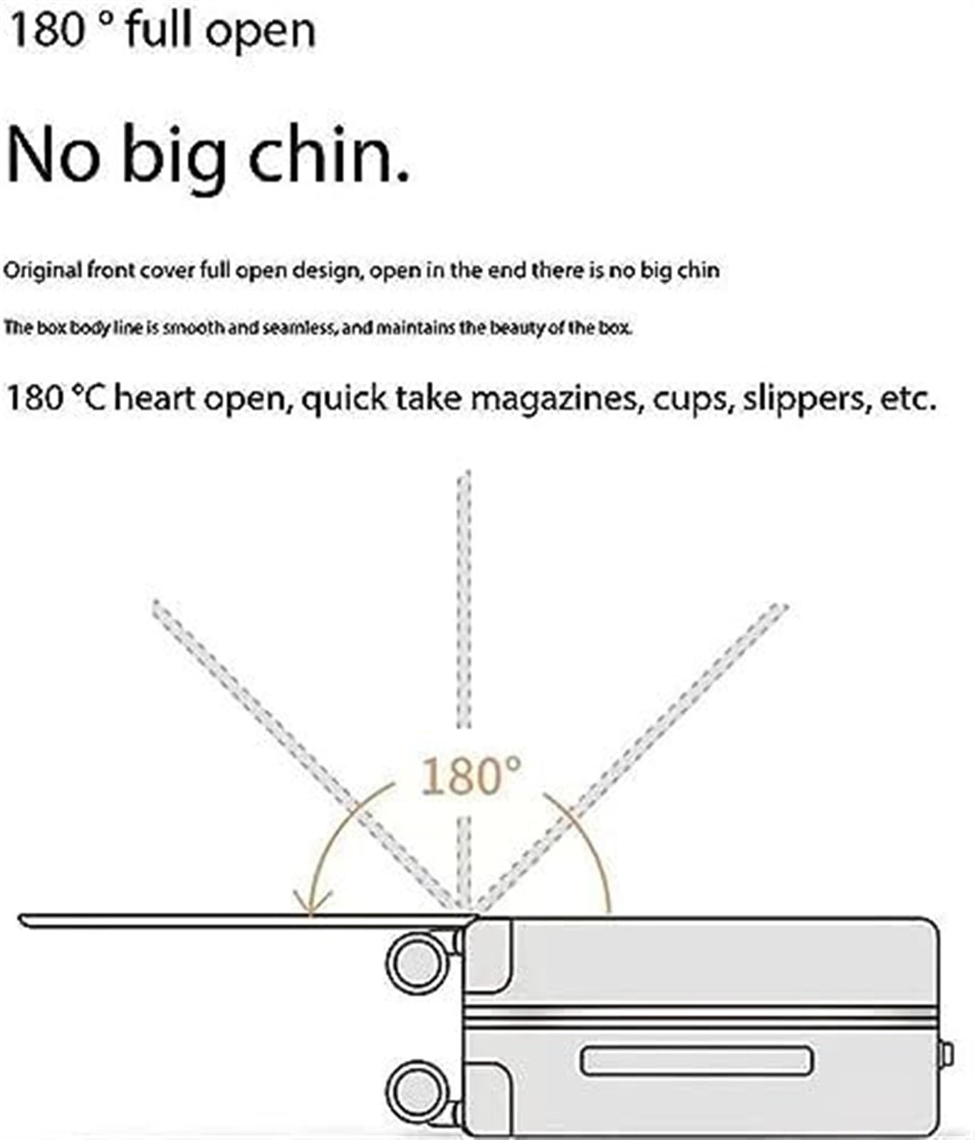 Valigia Bagaglio A Mano Piccolo, Copertina Anteriore, Valigia Completamente Aperta, da Stiva Valige Bagaglio Mano(White,20inch)