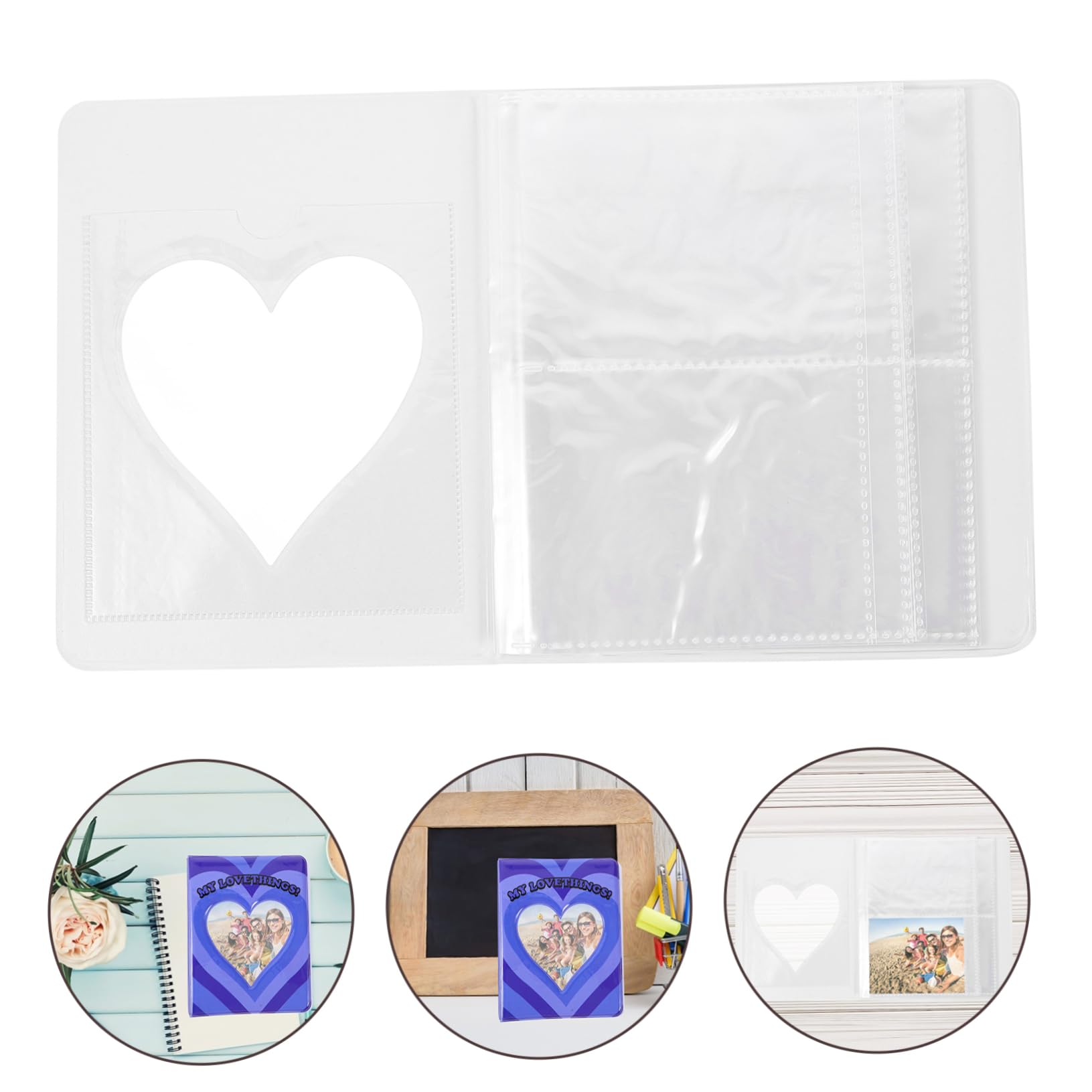 Mobestech 5 Piezas Álbum de Fotos Decorativo DIY con Corazón Álbum de Almacenamiento Tarjetas y Fotos Portátil y Práctico Bodas