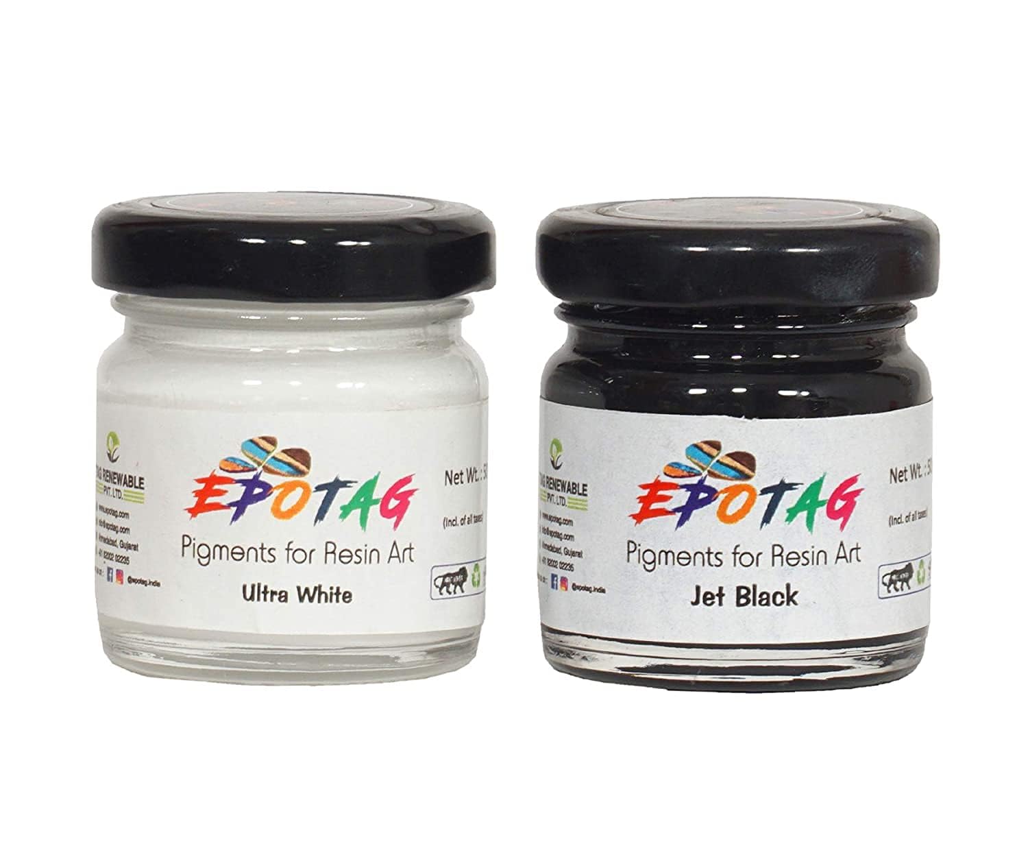 Resin Pigment Powder for Epoxy Resin Art – Metallic Mica Color Pigment for Resin Jewelry, Soap, Candle, Polymer Clay, Nail Art & DIY Crafts (White & Black)-image-17