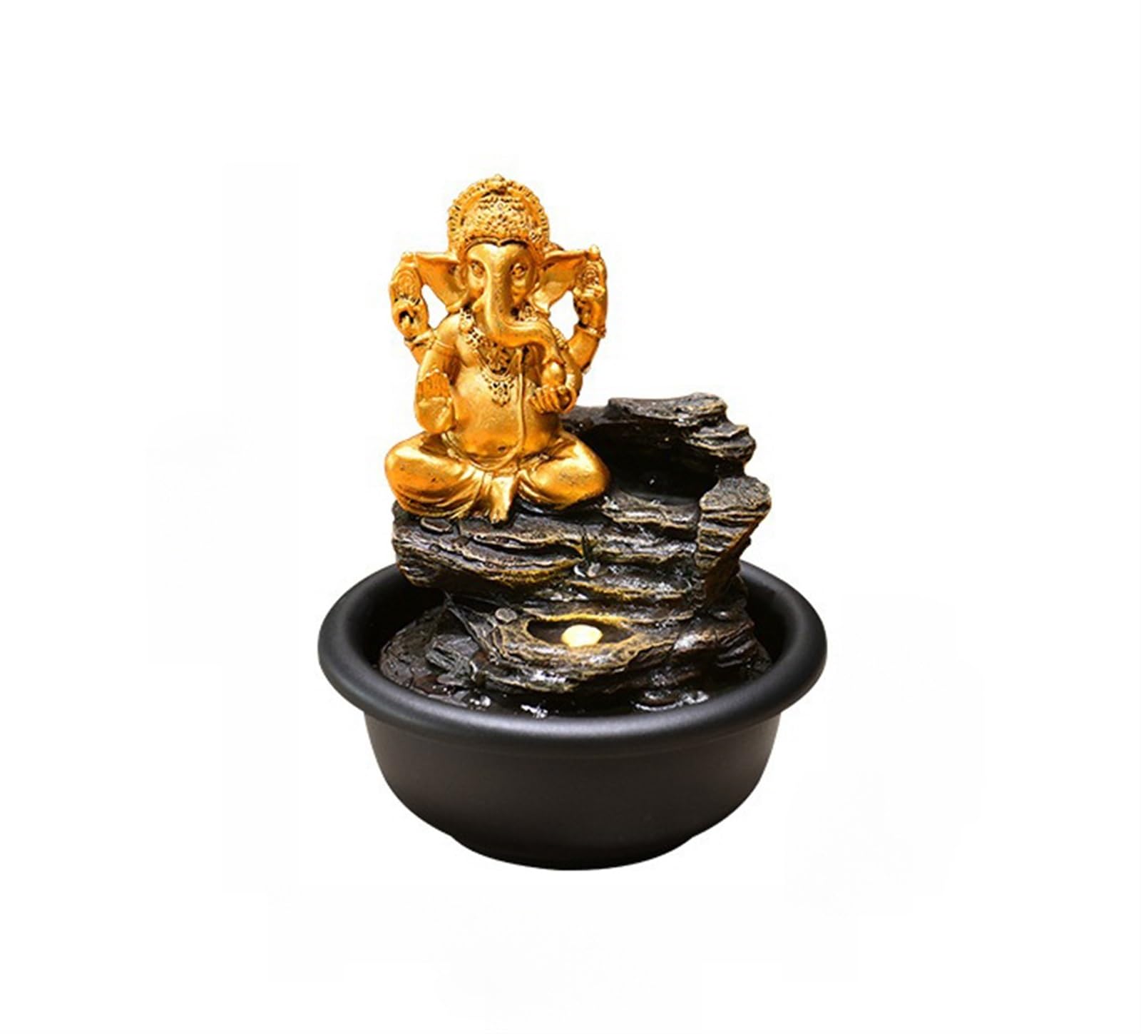 THE WHITE SHOP Small desktop elephant water generating furniture circulating water modern light luxury living room water device 16x16x19CM