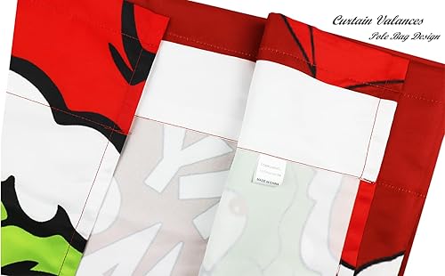 Miniatura 5 de Cenefa de Navidad para cocina, cenefas pequeñas con bolsillo para barra, cortinas cortas para decoración de casa de campo de Navidad para baño y