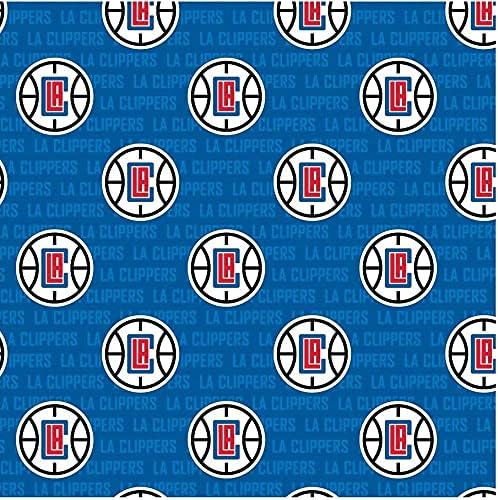 Quilting Cotton for Sewing – NBA Collection - 100% Cotton - Soft, Decorative Material - Pre-Cut 44-45 Inches Wide x 2 Yards - by Camelot Fabrics - L A Clippers