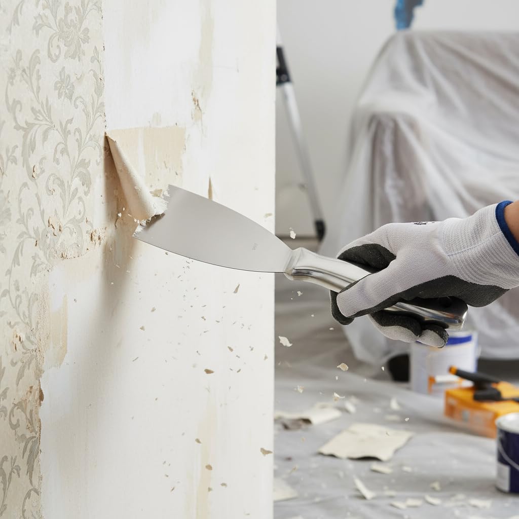 Couteau à Enduire, 7 Tailles Spatule Enduit, Spatules de Surface avec Poignée en Acier Inoxydable, Sac de Rangement, pour Réparation de Cloison Sèche, Application de Mastic, Retrait de Papier Peint