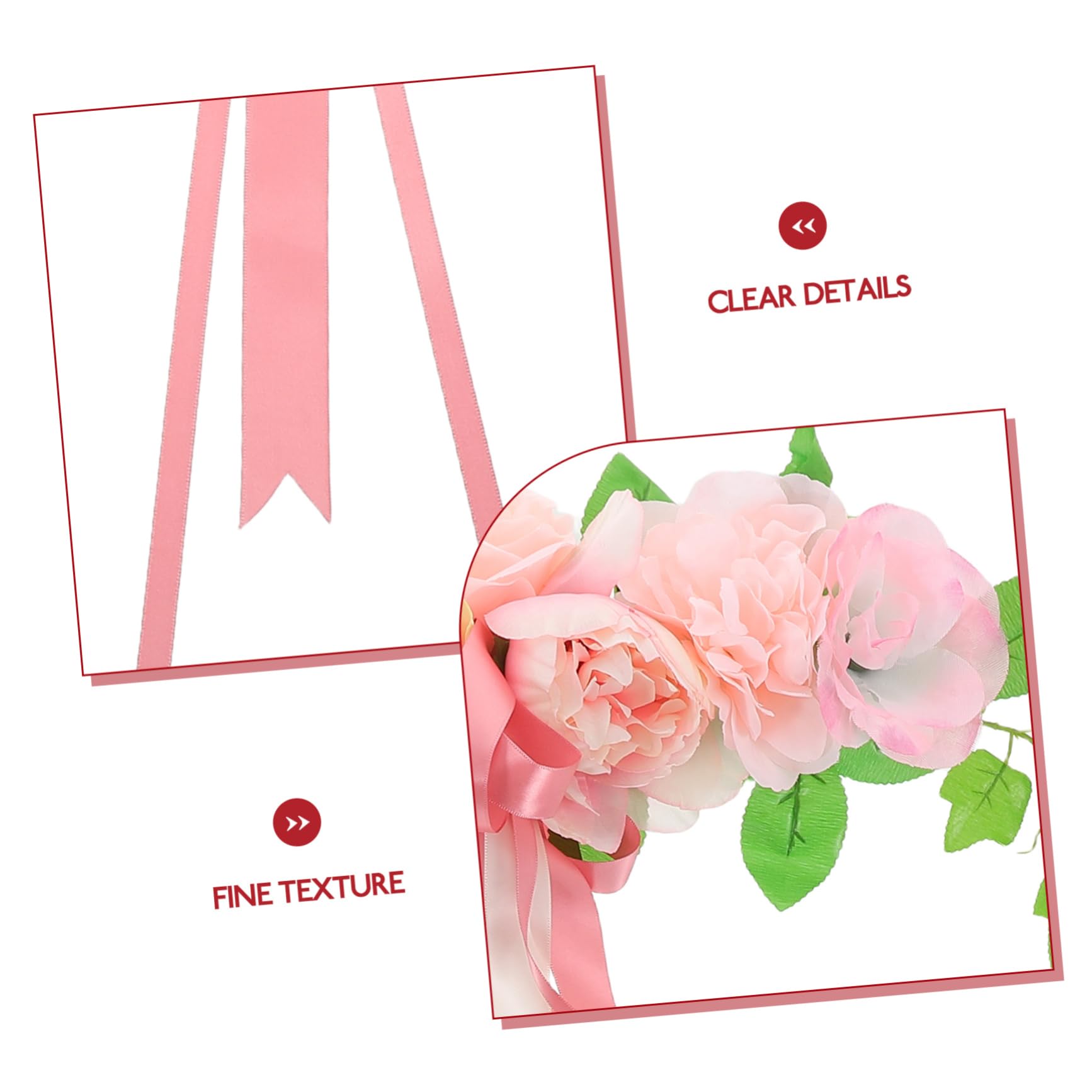 Alipis Eleganter Blumenschmuck für Hochzeitsauto Rosa Seidenblumen Hochrealistisch Farbbeständig Einfach zu Montieren für Hochzeit und Brautparty