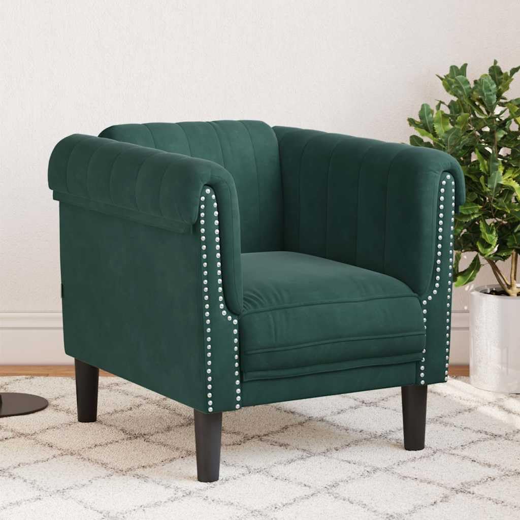 Sofa Chair Dark Green Velvet (100% Polyester) Living Room Furniture