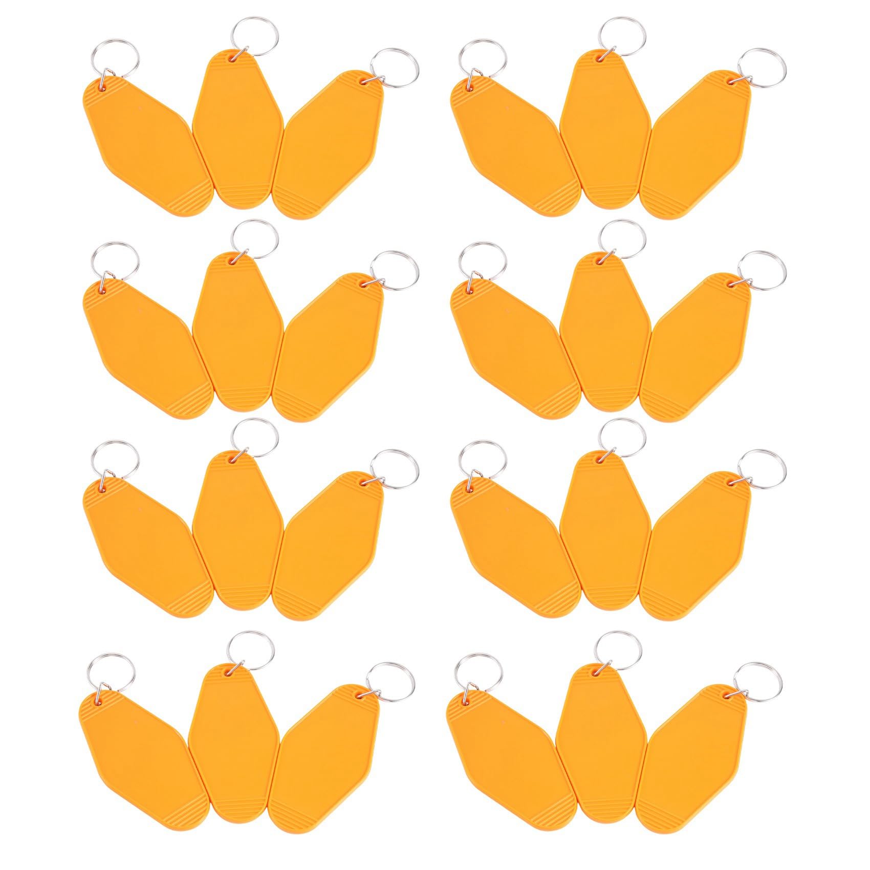 CTRLZS 24 Pcs Vintage Motel Keychain Heat Transfer Blank Keychains Bulk Sublimation (Orange)