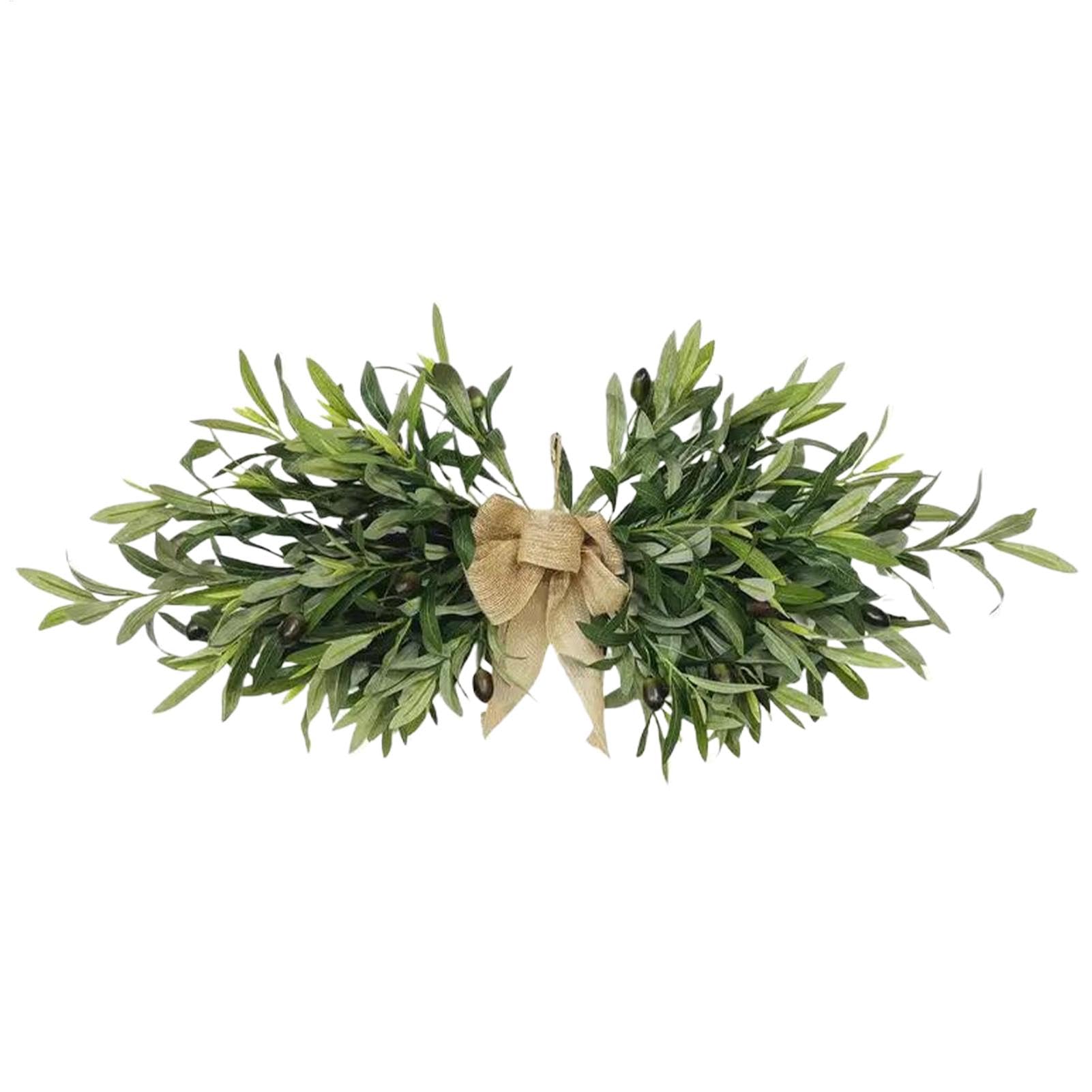 Couronne de verdure pour effacer la grisaille du porche avec ses 60 cm