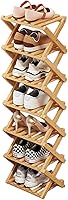 Vista 15 de YYW Zapatero de bambú para entrada, estantes de zapatos de pie libre, estante de armario, organizador vertical plegable de almacenamiento de zapatos