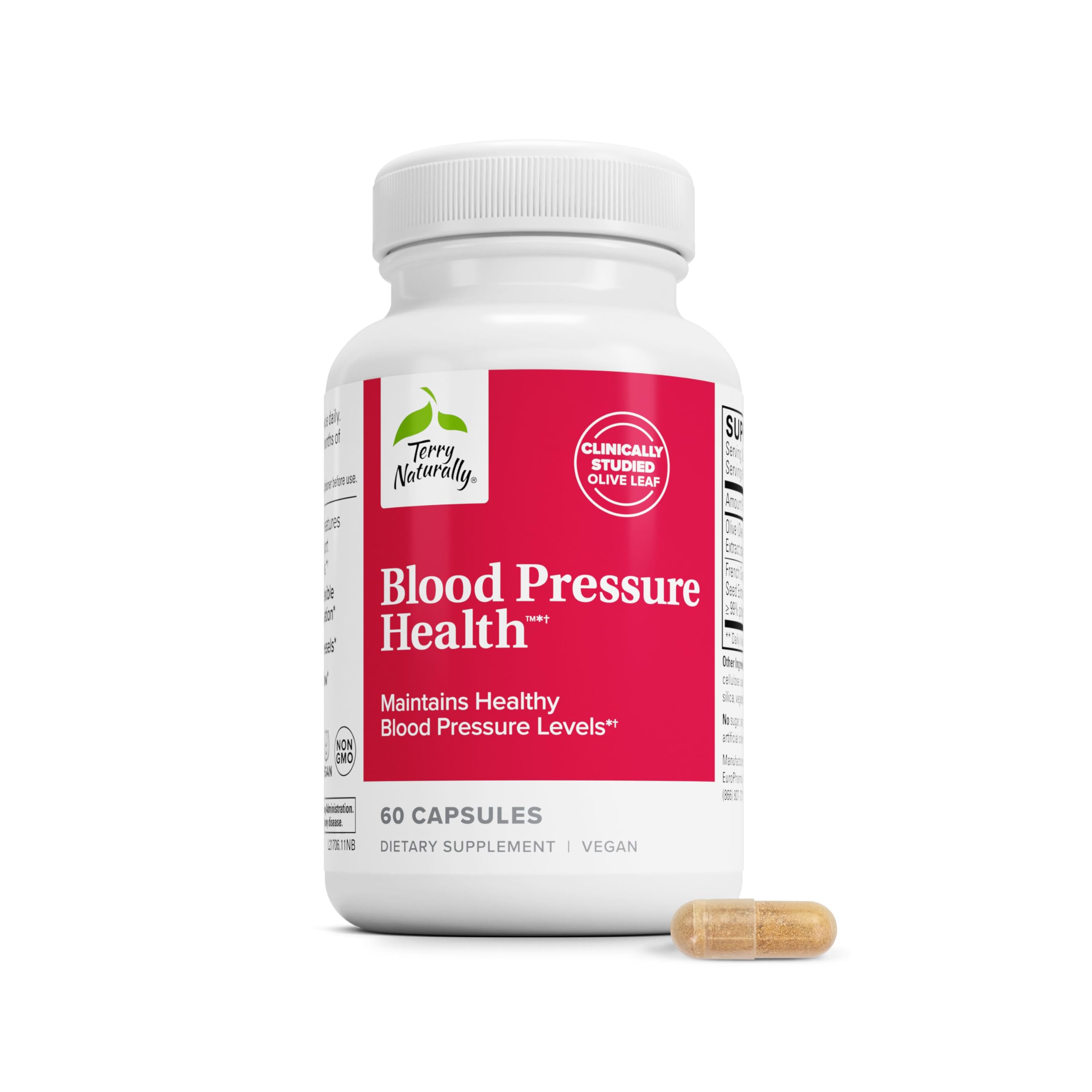 Terry Natuurlijk Bloeddruk Gezondheid - Gezonde Bloedstroom en Circulatie Ondersteuning Supplement - Heart Health Supplement met antioxidanten - Cardiovasculaire ondersteuning - 60 capsules