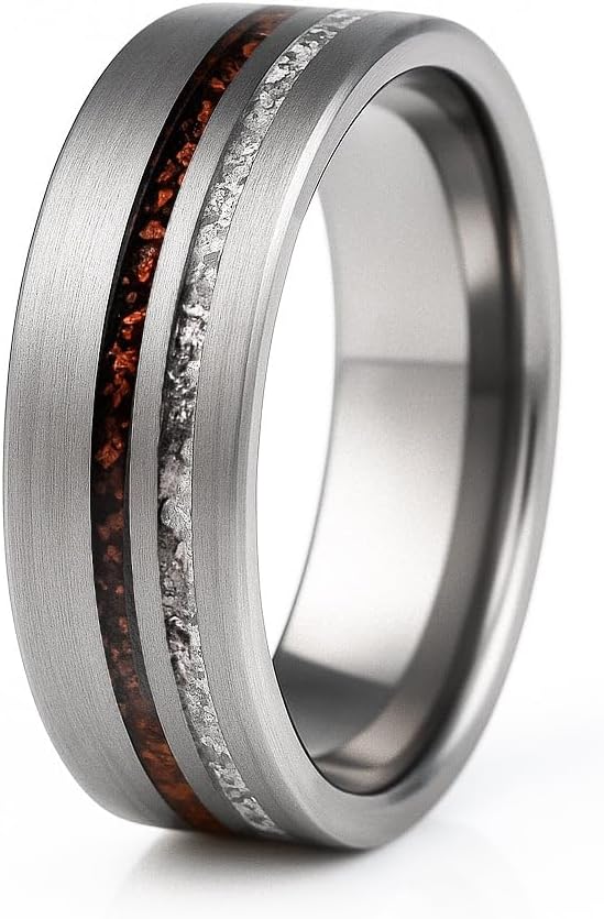 Thorum Men's Meteorite Tungsten Wedding Band