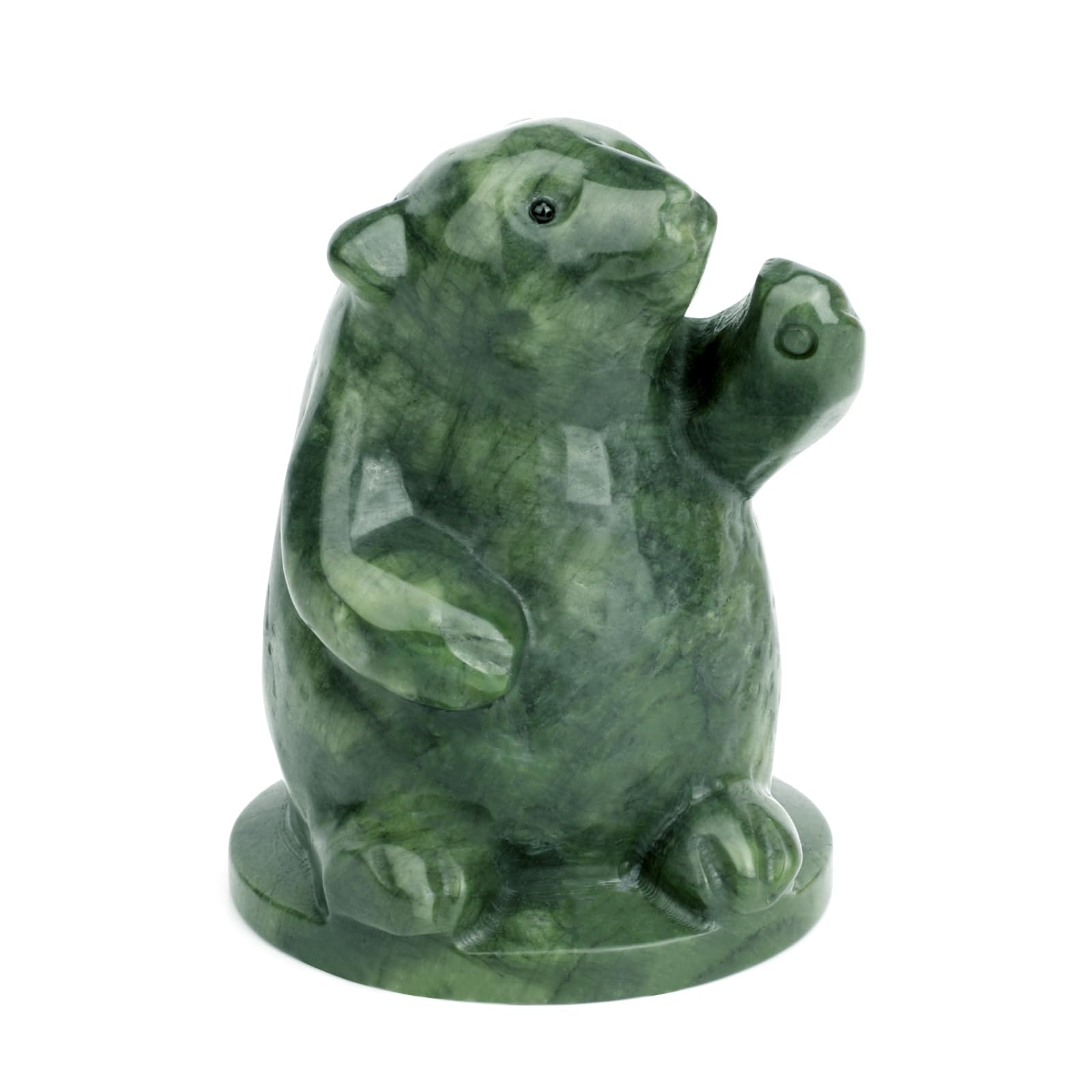 Amazon.com: gemshan Green Natural Jade Bear Figurine - Hand Carved