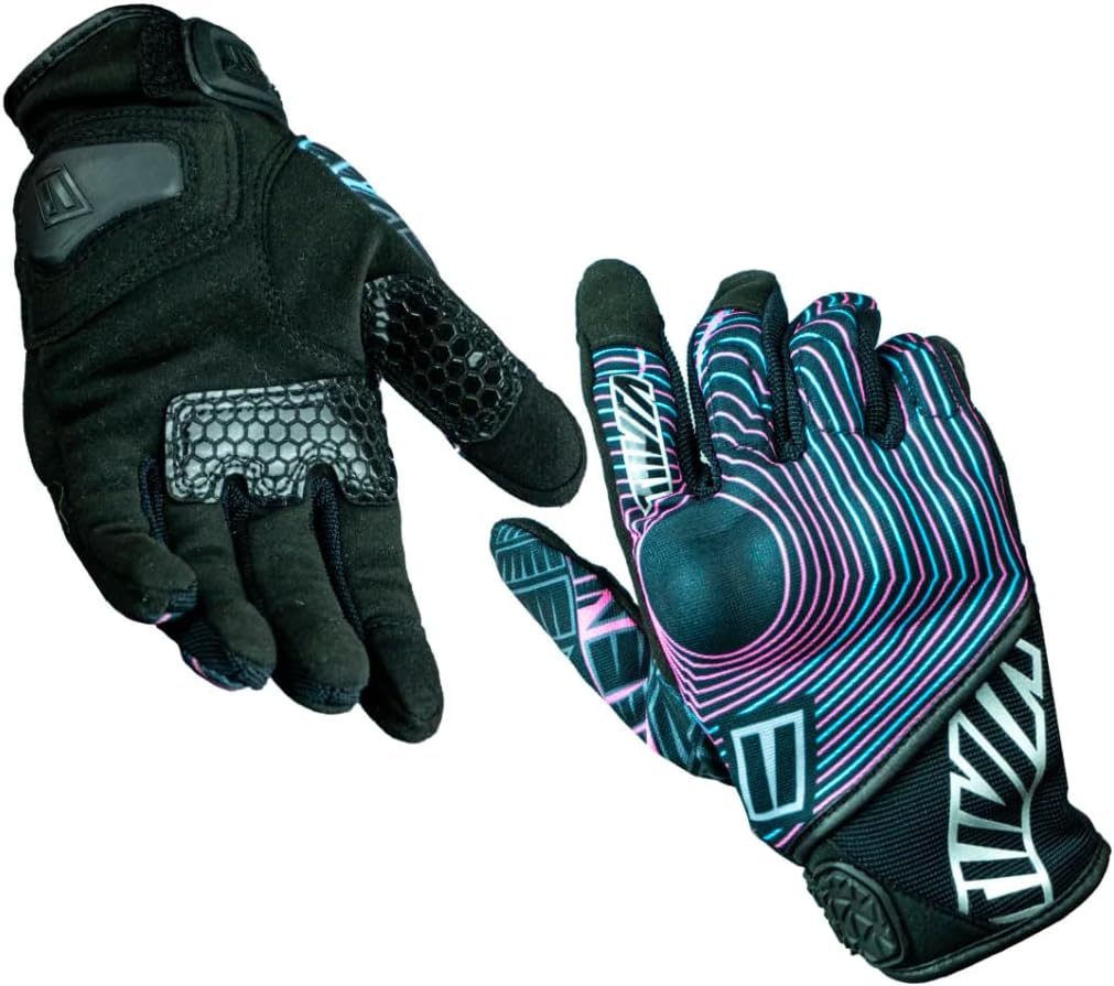 Tiivra Street Riding Gloves - High-Tech PVC Knuckle Protector, Abrasion-Resistant Fabric, Ventilated Summer Riding, Touchscreen Compatible, Ideal for Urban and City Riders (Nighthawk, M)