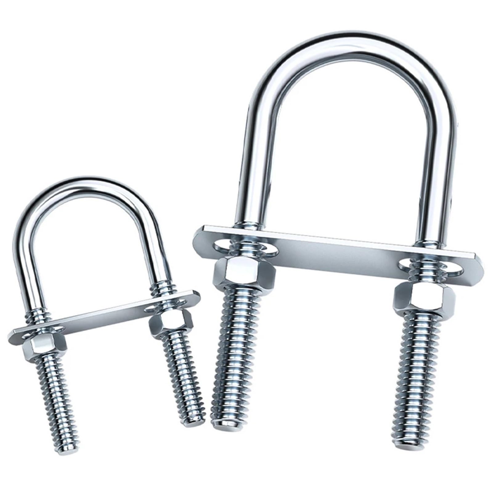 Bulloni A U 6PCS M6m8m12 Versatili bulloni a U in acciaio al carbonio zincato a forma di Morsetto for tubi con deflettore a cavallo del cerchio(M10X24X63)