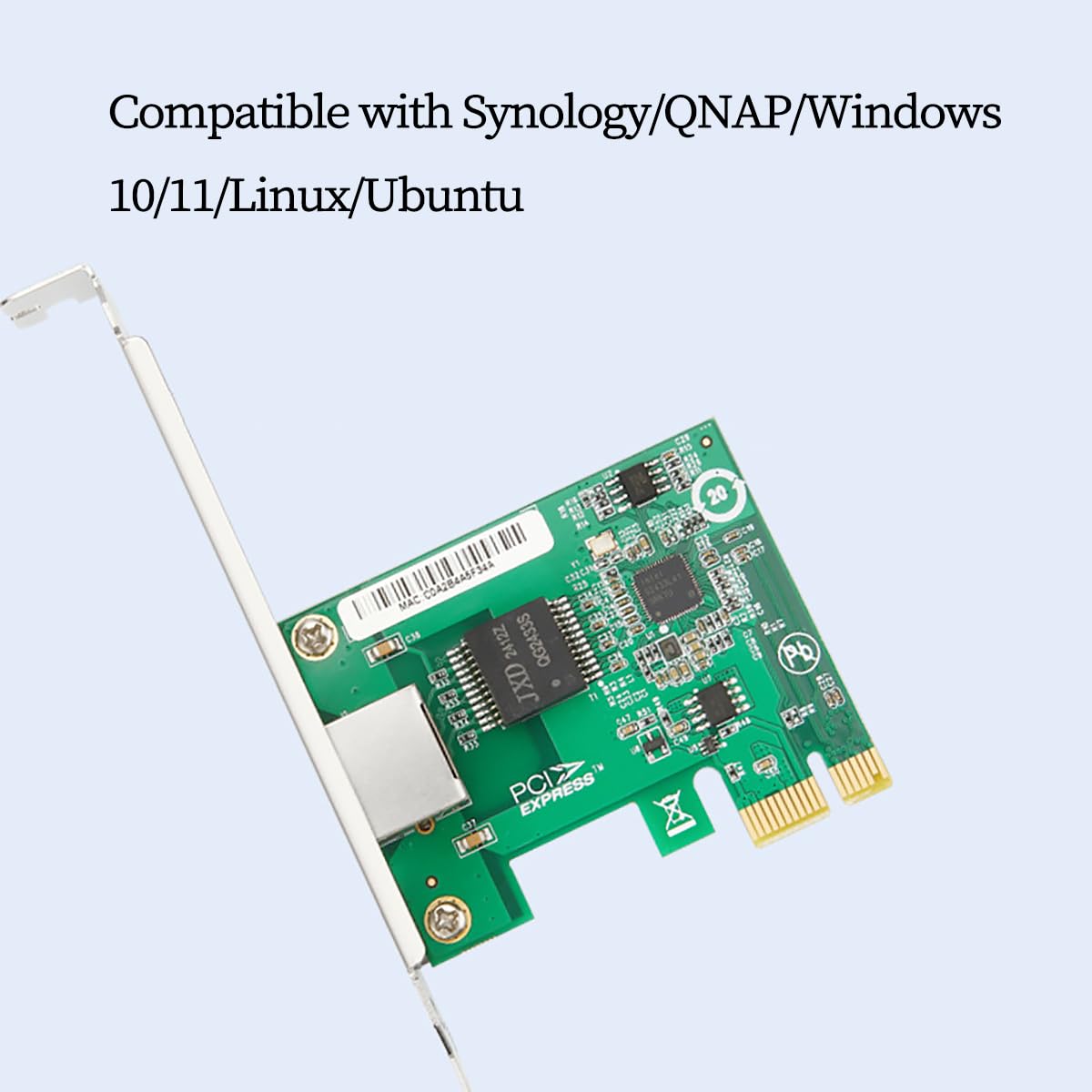 Karta sieciowa PCIe 2.0 x1 do RJ45 2,5G z chipem I226 – szybki adapter Ethernet do gier, NAS i serwerów, kompatybilna z ESXi 8, obsługuje 10/100/1000/2500 Mb/s, karta LAN o niskim opóźnieniu
