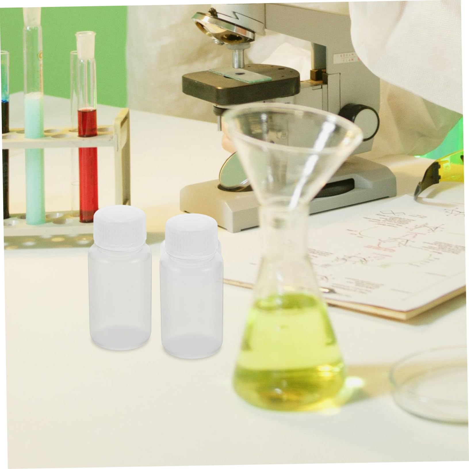 CIYODO 6pcs Laboratory Reagent Bottle Round Sample Storage Container Empty Reagent Bottle Laboratory Chemical Container Water Sample Bottle Reagent Container Sample Bottles Pp Transparent