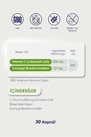 Dr. Ümit Aktaş Vitamin C - 30 Bitkisel Kapsül