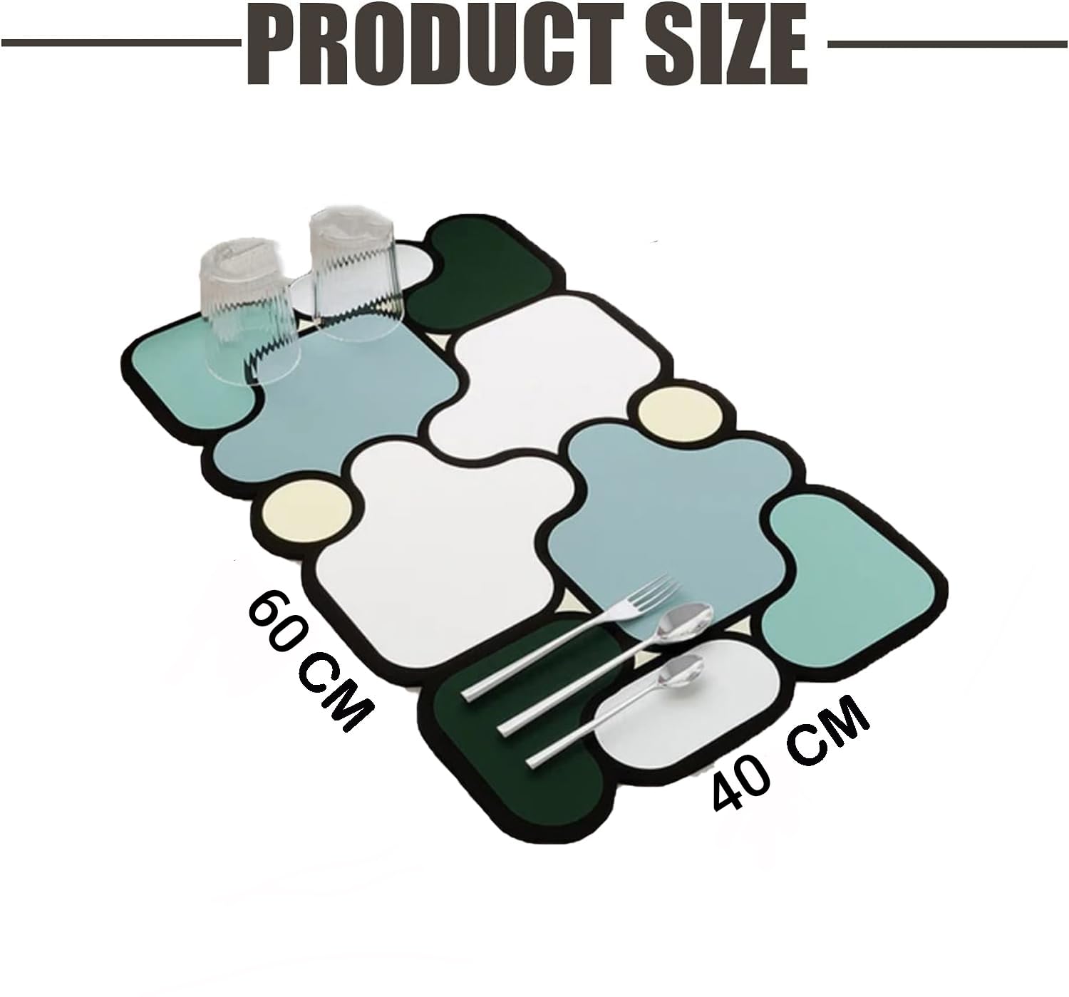 GRAVIN (60X40 CM) Dish Drying mat for Kitchen Water Absorbent mat Drying mat for Kitchen Utensils Large Dry mat for Kitchen Utensils Drying mat Water Absorbent mats Multi (Pack Of1 Heavy Quality) — Amazon image 5