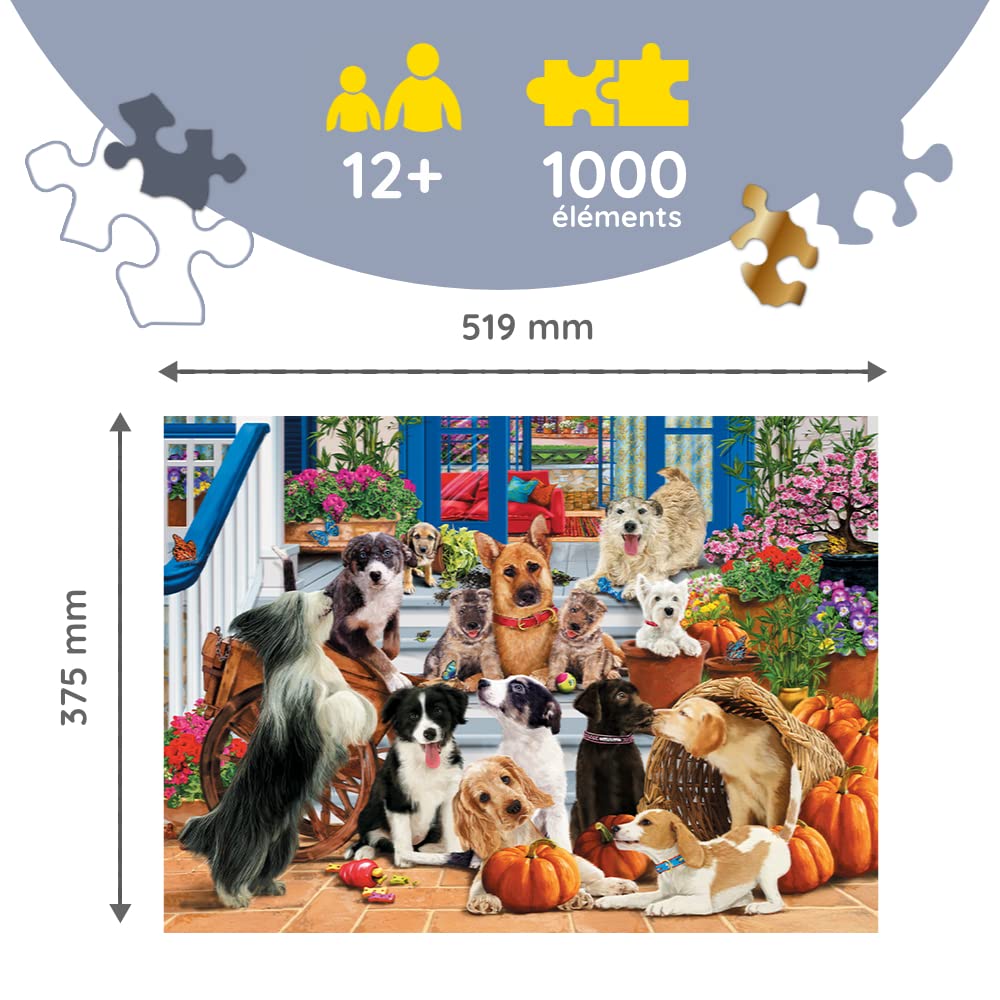 Trefl - Puzzle en Bois, De L'Amitié des Chiens - 1000 Pièces, Artisanat en Bois, Formes Irrégulières, 100 Figures d'animaux, Puzzle Moderne De Qualité Supérieure, Bricolage