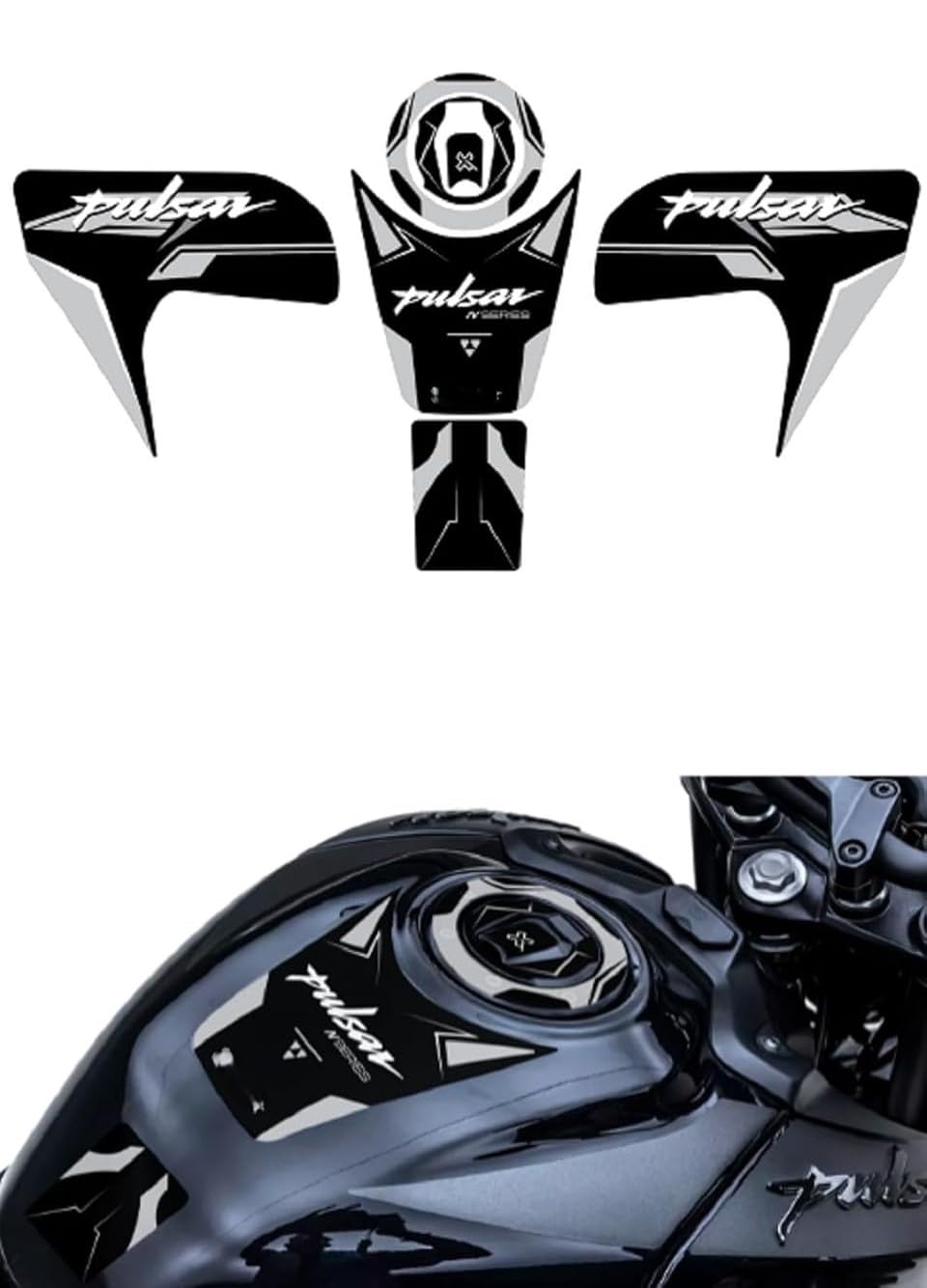 Full Tank Pad Sticker for Bajaj Pulsar N150/N160/N250 | Carbon Fibre Finish, Red & Black Design, Tank Protector, Easy Application, Bike Accessory-image-19