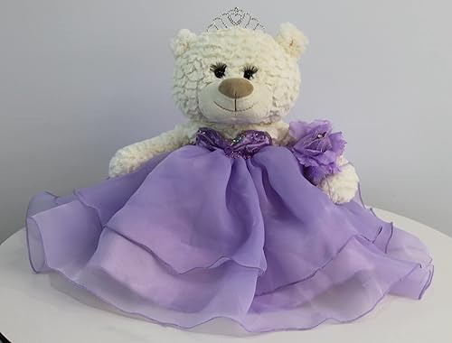 KINNEX COLLECTIONS SINCE 1997 Oso de peluche de membrillo de 20 pulgadas en vestido lavanda, centro de mesa coleccionable para última muñeca