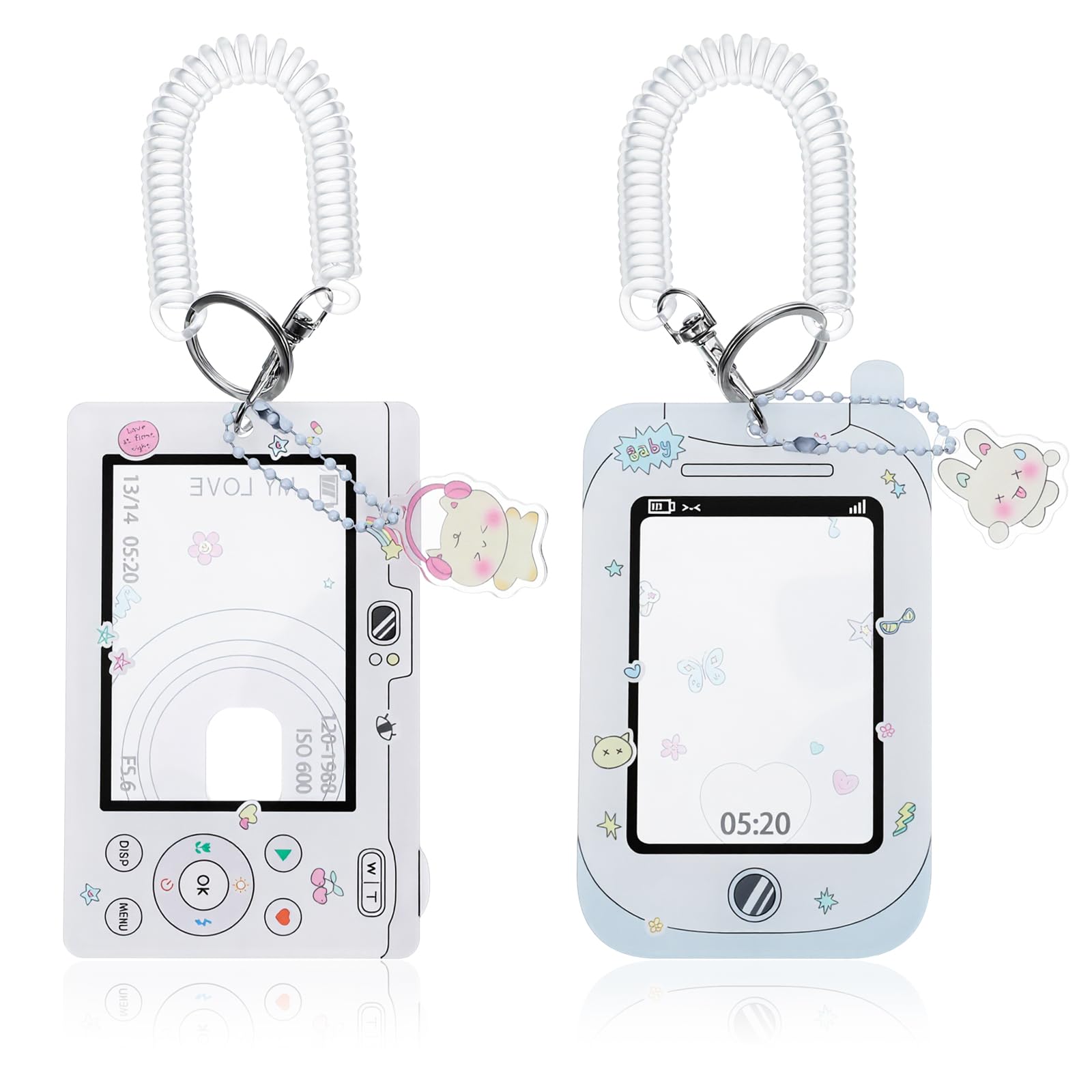 2Pcs Photocard Holder, Photocard Holder Keychain, ID Badge Holders Lanyards for ID Badge, Acrylic Protective Photocards Holders for School Office