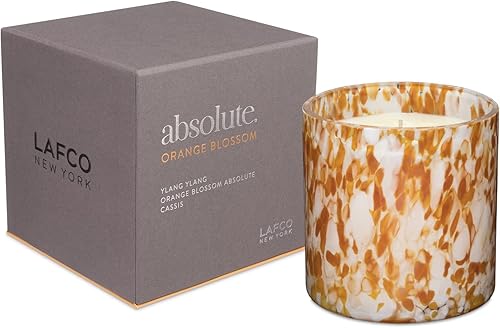 LAFCO New York Signature Candle - Vela de azahar 15.5 oz Tiempo de combustión de 90 horas Reutilizable, recipiente de vidrio soplado a mano