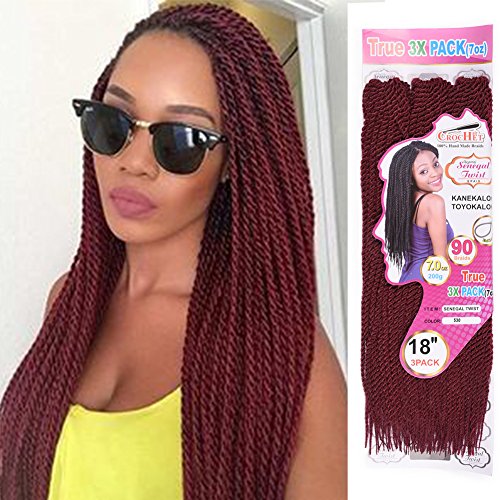 3Pieces/Pack 18" Senegalese Twist Crochet Braids Small Havana Mambo Twist Crochet Hair Senegalese Crochet Twists Braiding Hair For Black Women(1pack #530) By Leticia