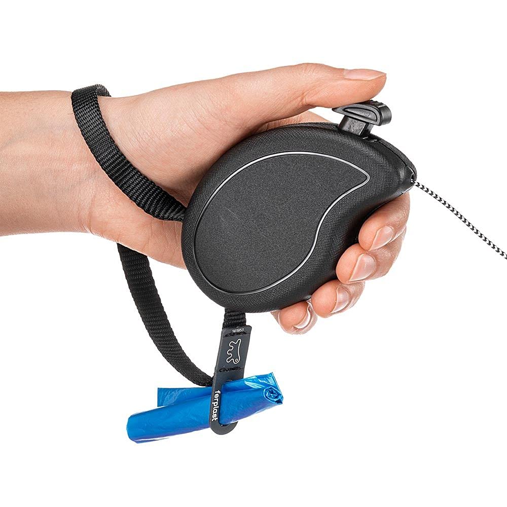 Ferplast Wysuwana smycz dla małych psów FLIPPY ONE CORD MINI, zwijany sznurek 3 m, maks. 8 kg, czarna