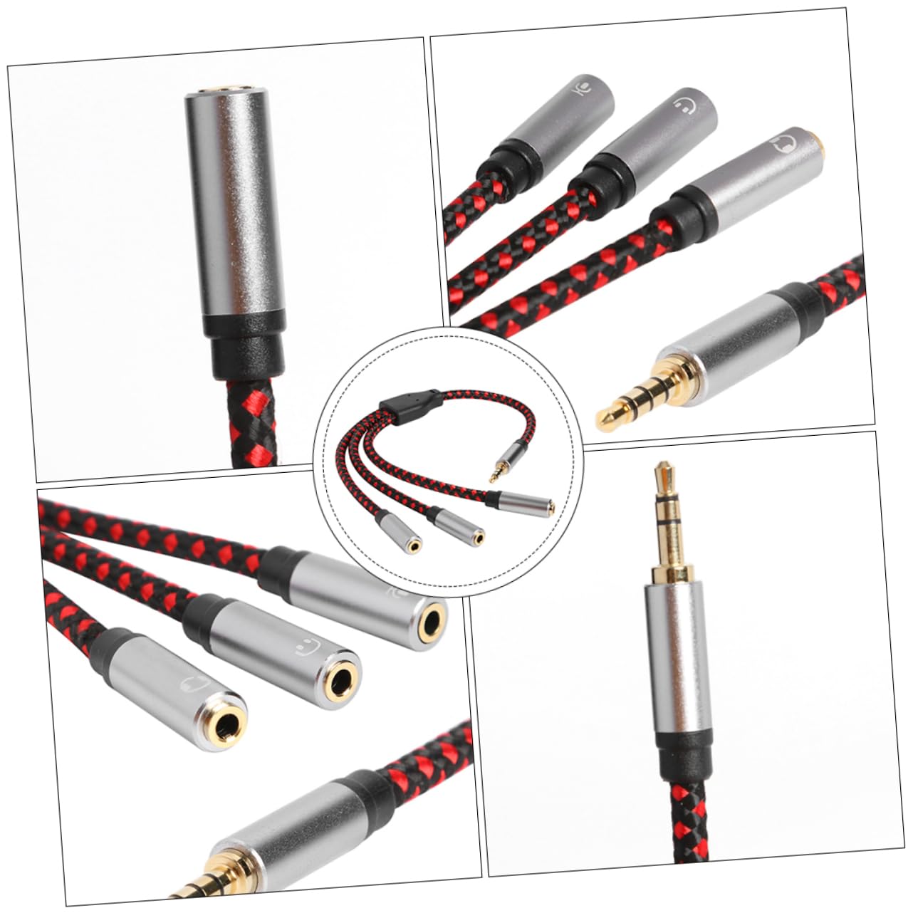 Uonlytech 3pezzi Cavo Audio Splitter Vie Per Cuffie Adattatore Audio Leggero e Compatto Compatibile Con Laptop e Smartphone Per Viaggi e Uso Quotidiano