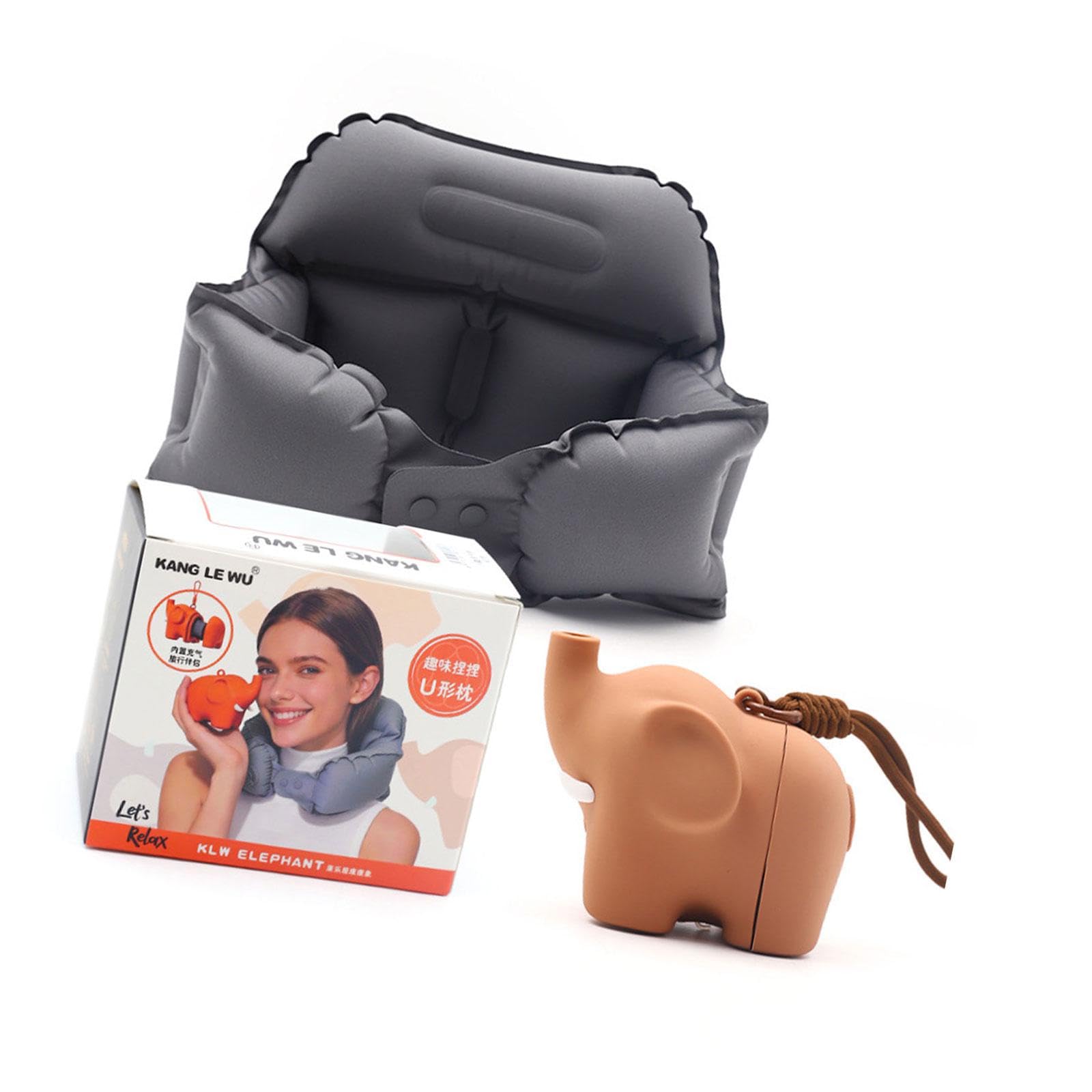 Tsophreniq U Shape Neck Pillow Easy to Inflatable and Fold for Long Flight and Trip Offices Sleep Neck Supporterow
