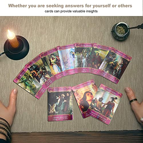 Image of Oracle Card Game Deck,The Romance Angels Tarot, 44 Hologram Tarot Oracle Deck,Love,Tarot Cards with Guide Book,Tarot Cards Set,Keywords, Yes Or No