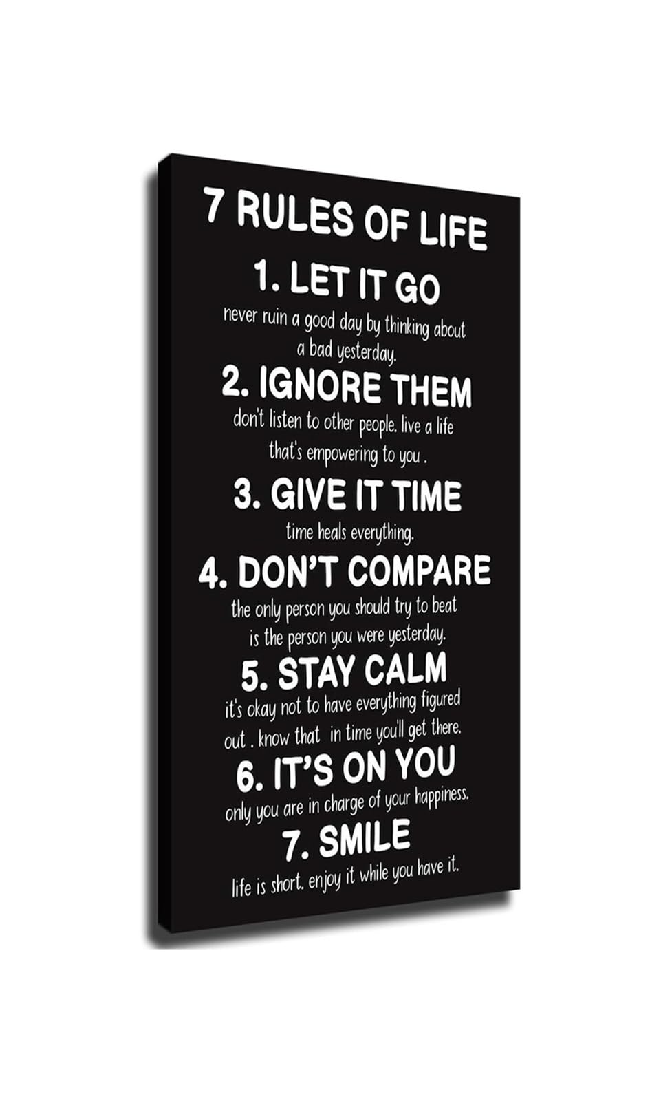 FNYUVNFAF Life Rules Poster Seven Principles Motivational Inspirational Wall-Art Decor For Office Classroom