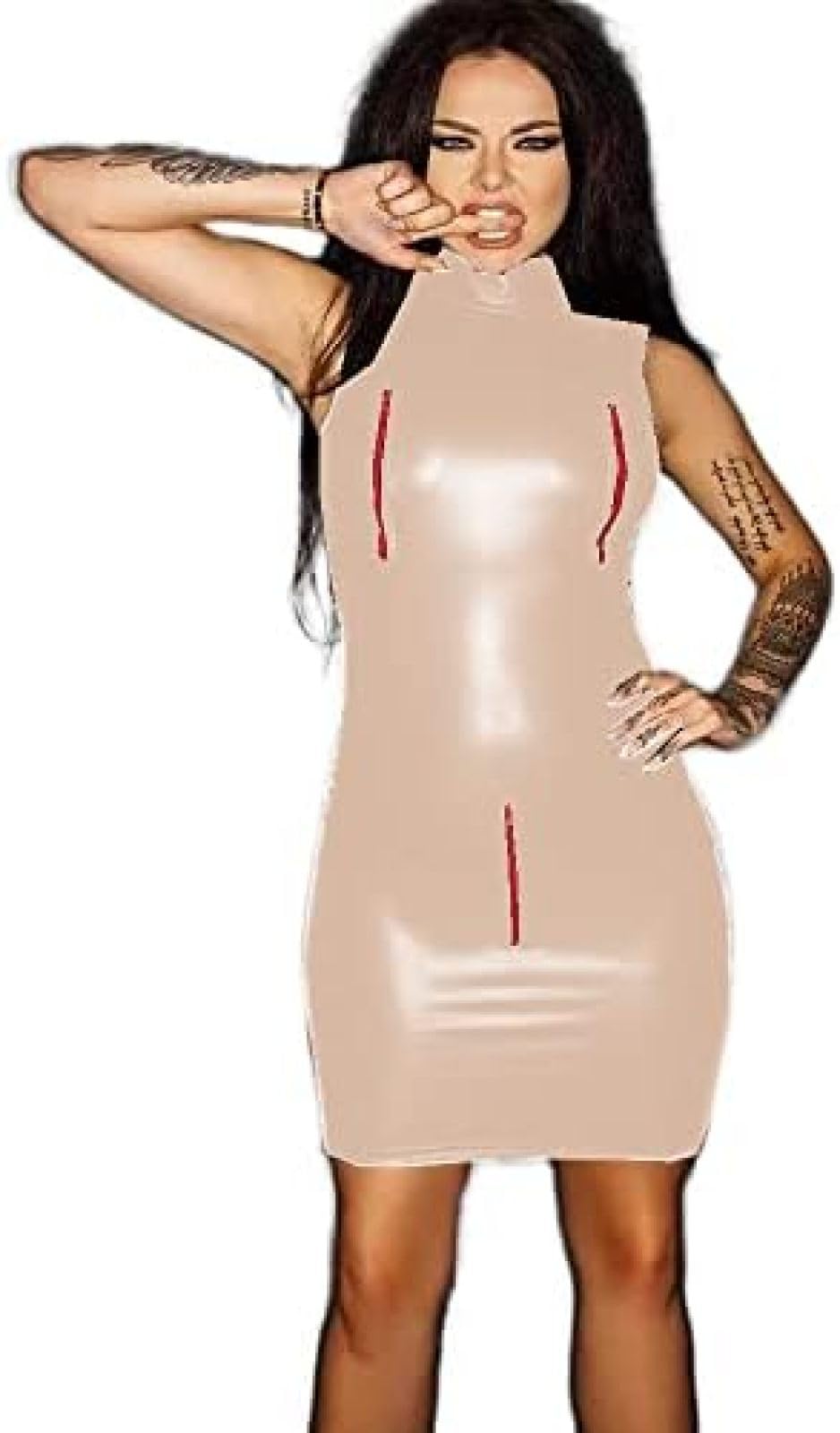Amazon.com: Mini Dress Summer Women Sexy Party Club Dress Sleeveless Faux  Leather Mini Dress,Sky Blue,XXL : Clothing, Shoes & Jewelry