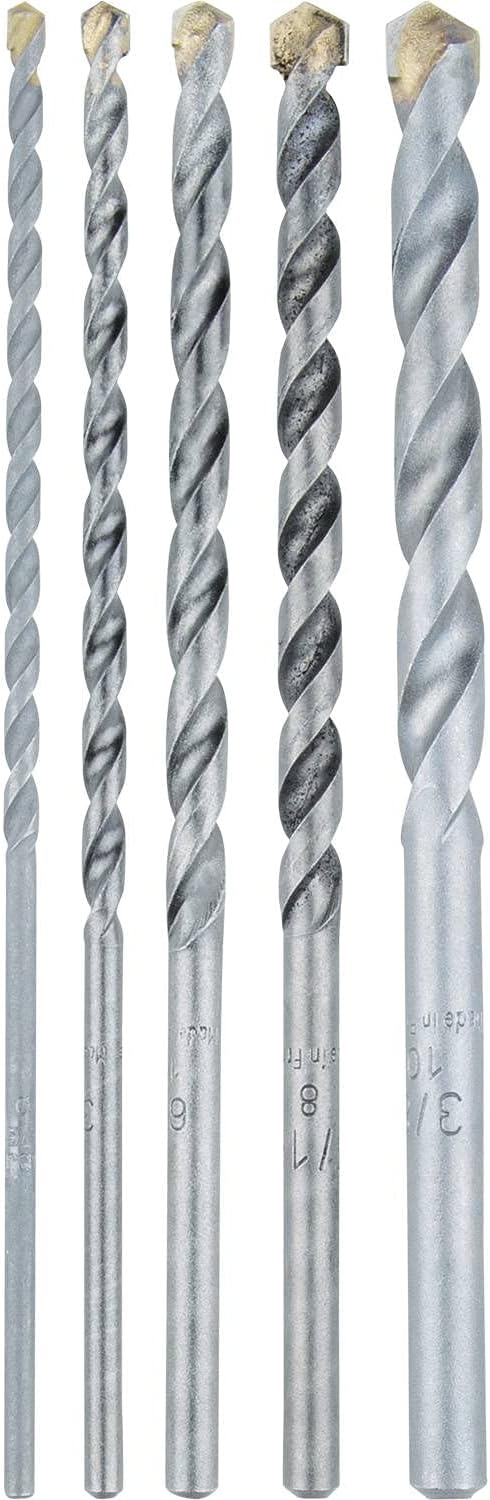 Makita E-10643 5 Pc. Assorted Carbide Tipped Percussion Masonry Hammer Drill Bit Set