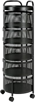 FEFE 360° Rotating Spice Rack Lazy Susan Cupboard Organizer, Turntable Rack for Pantry Cabinet Cupboards Countertop Storage Rack for Kitchen -Square (5 Basket)