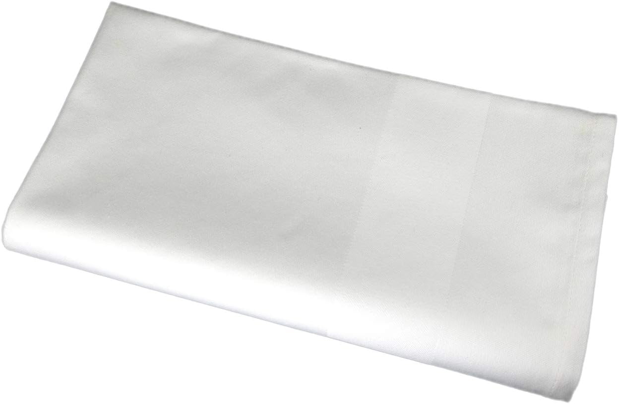 RC ROYAL CREST by Sigmatex - Lanier Textiles Large Satin Band Cloth Dinner Napkins Blended 55% Cotton 45% Polyester 22 x 22 inches 12 Pack (White)
