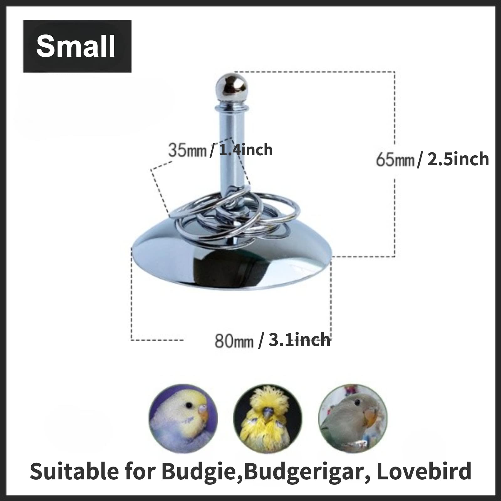 YANQIN Bird Toys Parrot Stacking Rings Toys Stainless Steel Tabletop Training Chew Toys for Small and Medium Parrots and Birds Developing Bird Intelligence (Small)