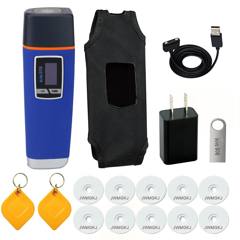 JWM RFID Guard Tour System with Fingerprint, Built-in Flashlight and Voice Prompt, Security Patrol Wand with Free Cloud & Standalone Software for Hotel, Warehouse and Logistics Patrol