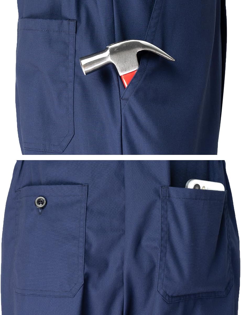Short Sleeve Coveralls for Men Speedsuit Mechanic Suit Work Jumpsuit Overalls