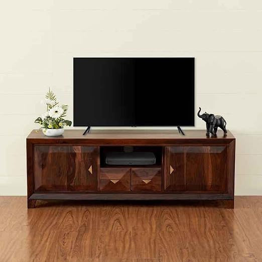 SMAART CRAAFTS Diamond Solid Wood TV Unit for Living Room 1 Drawer 2