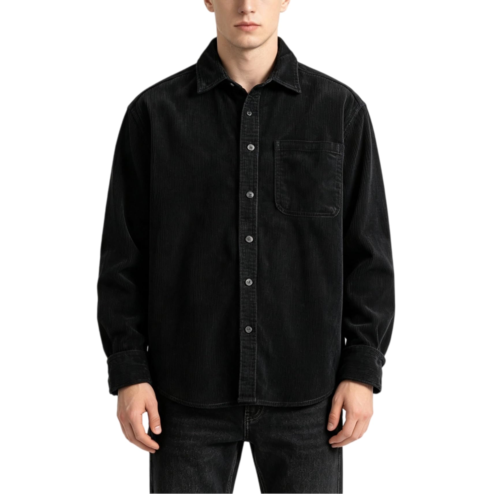 Camicia Da Uomo In Velluto A Coste, Stile Vintage Casual, Ideale Per L'Oktoberfest, Con Tasche, Vestibilità Regolare, Maniche Lunghe, Chiusura Con Bottoni, Stile Western, Perfetta Per L'Autunno E L